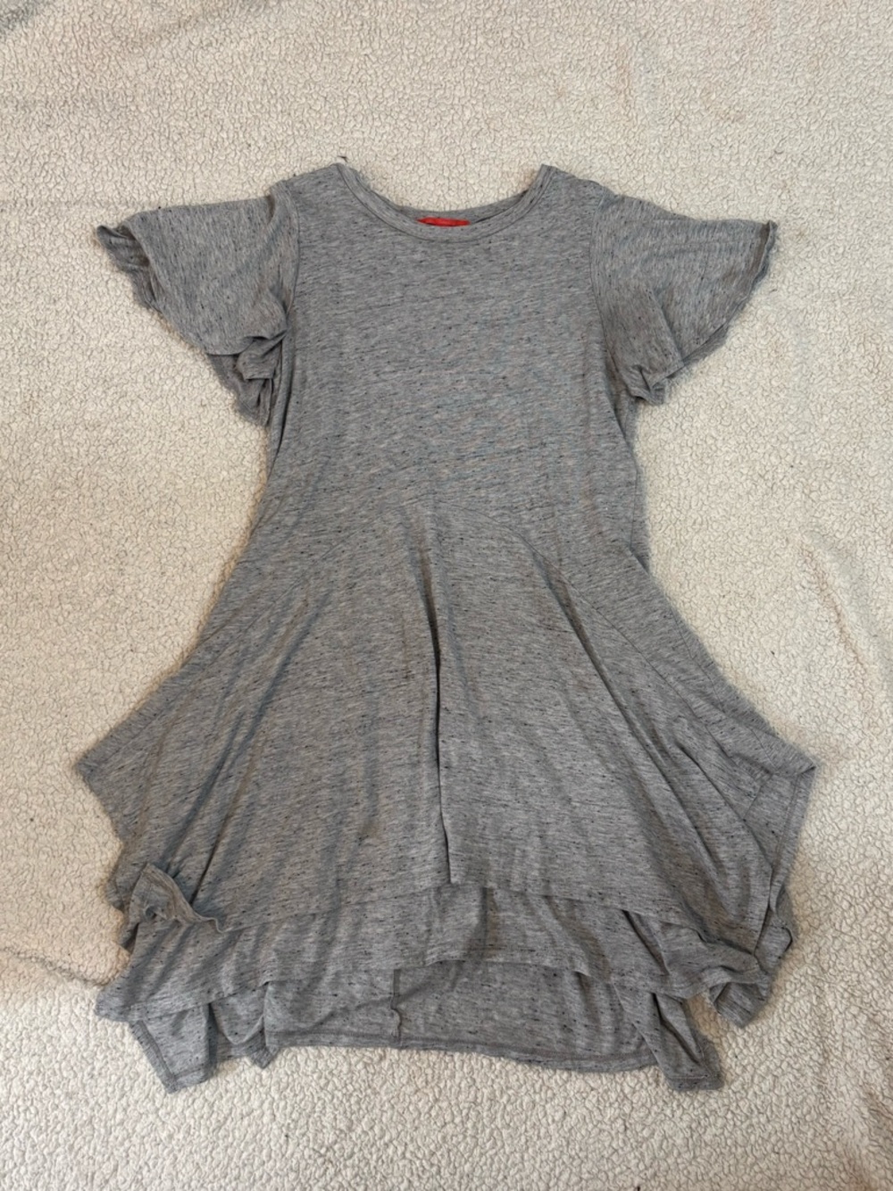 Chelsea & Violet Heather Gray Flutter Sleeve Swing Dress